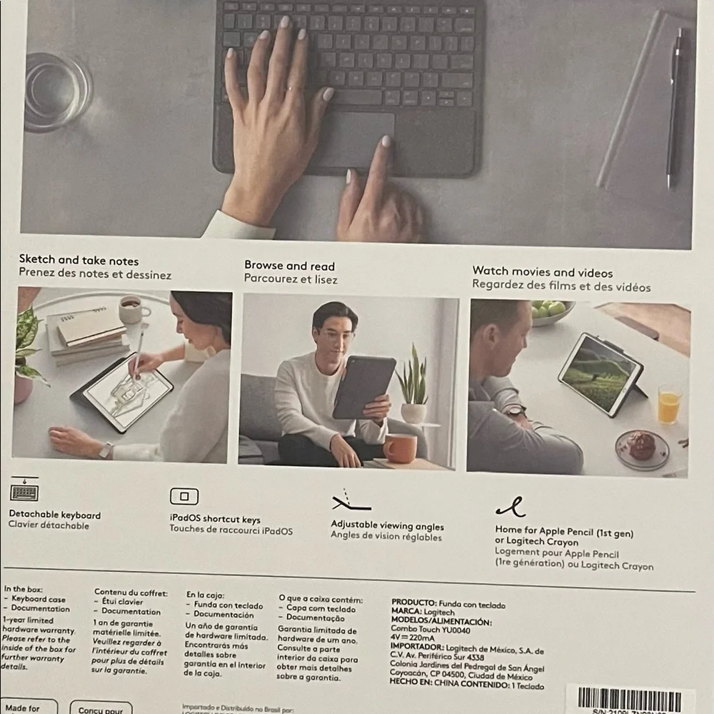 Logitech keyboard combo touch iPad (7th and 8th generation)